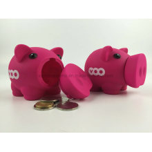 Custom Plastic Coin Money Box, Cartoon Pig PVC Vinyl Money Box